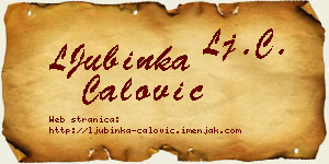 LJubinka Ćalović vizit kartica